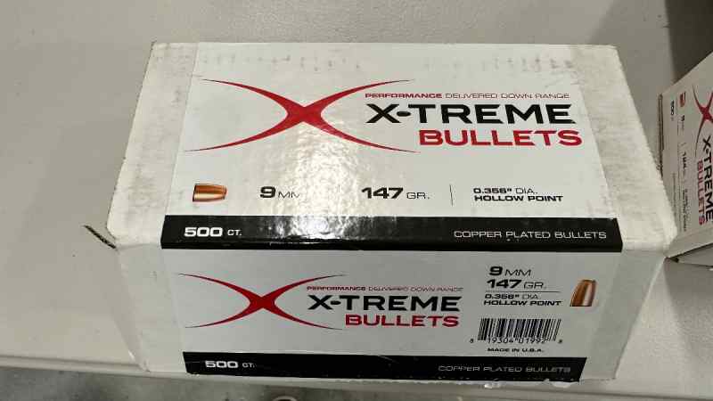 3000 X-Treme and RMR 9mm plated bullets