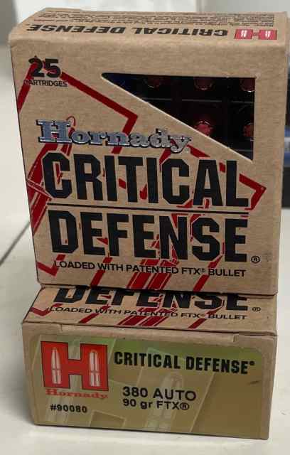 Hornady Critical Defense 90 GR FTX 380 Auto 50 Rnd