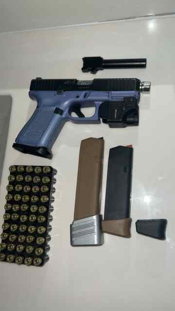Glock 19 Gen 5 Kitted with Purple frame
