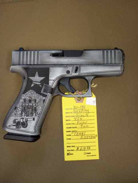 GLOCK 43X 9mm &quot;TEXAS EDITION&quot; 2xMAGS &quot;NIB&quot;