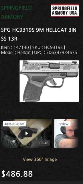 WANTED Springfield Hellcat non osp