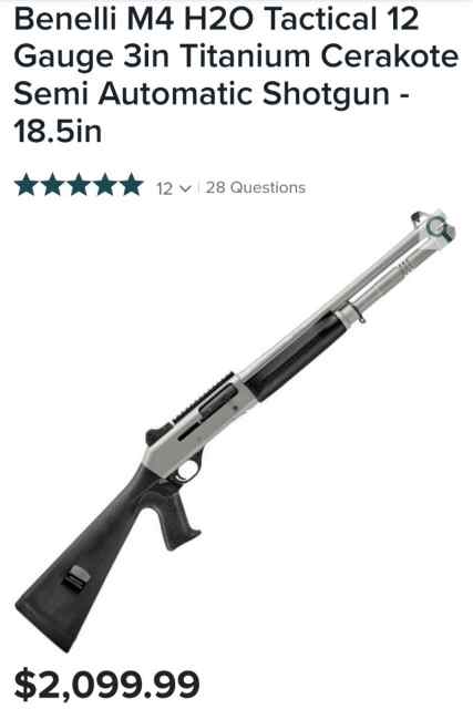 Benelli M4 H20 Tactical Titanium