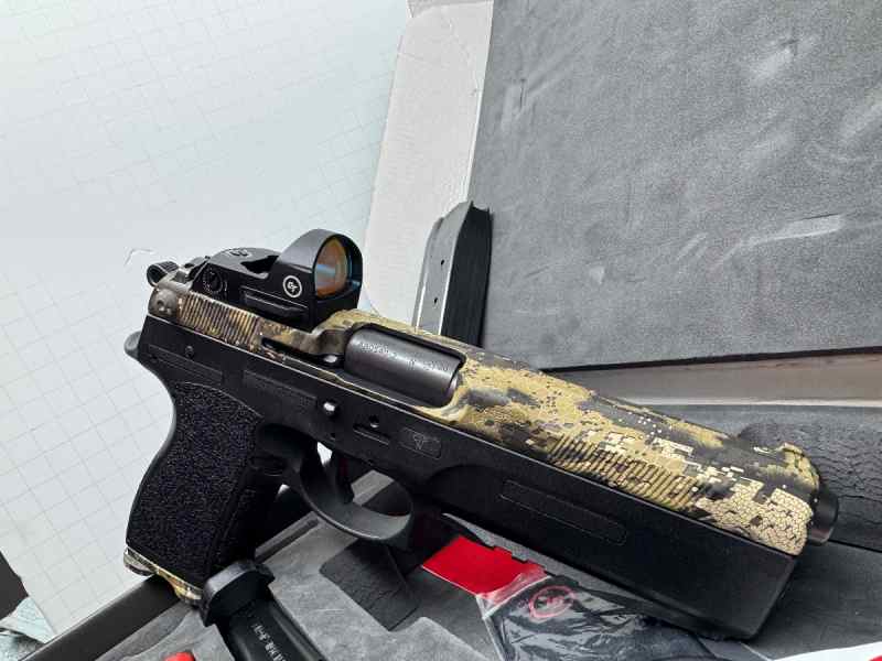 FK BRNO 7.5 with Crimson Trace and 9mm conversion 
