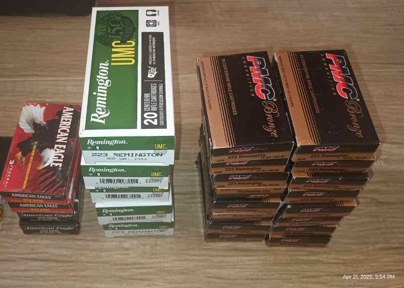 500 rounds assorted 223 ammo (all brass case)