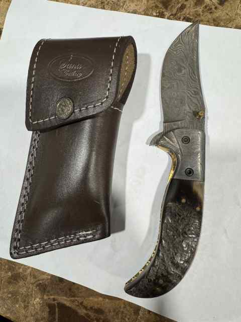 Damascus folding knife