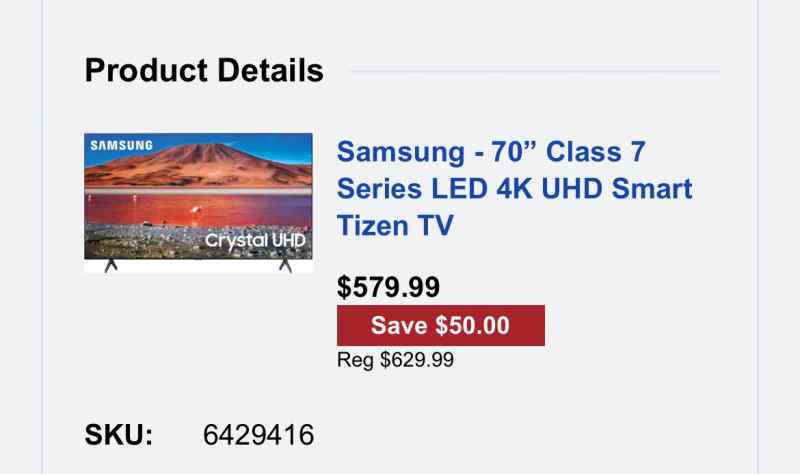 WTT for Firearm  Samsung - 70” Class 7 Series LED
