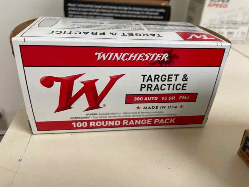 Winchester 380 Auto 95 Grain FMJ 100 Rounds 