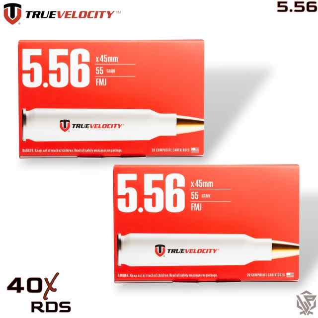 True Velocity Polymer-Cased 5.56 55gr Ammo - 40Rds