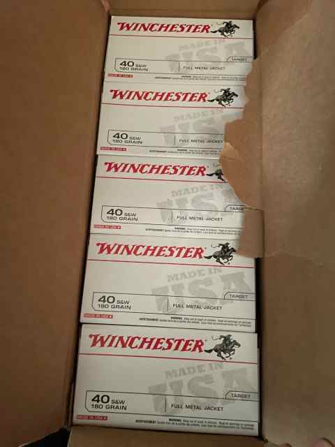 Winchester 40 S&amp;W 180 Grain FMJ 500 Rounds 
